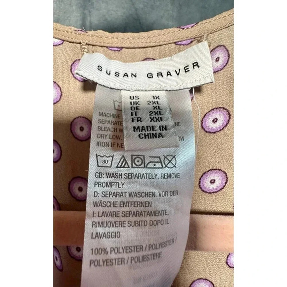 Womens Susan Graver Open Front Chiffon Kimono Tunic Floral Sz 1X Beach Vacation - Picture 6 of 7